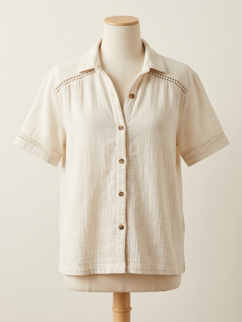 Billabong Summer End Short Sleeve Blouse – White Cap Beige